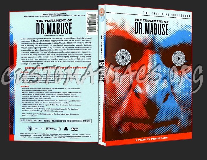 231 - The Testament of Dr. Mabuse dvd cover