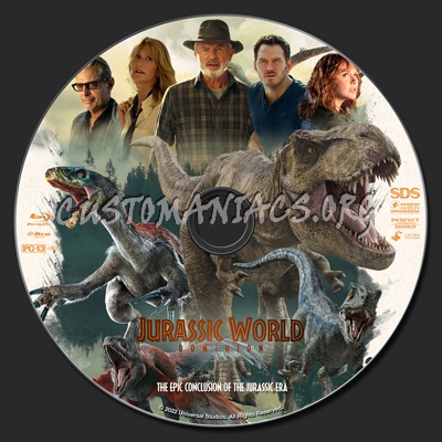 Jurassic World Dominion blu-ray label