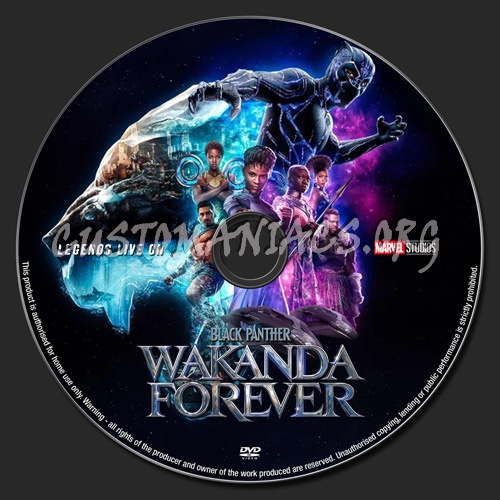 Black Panther Wakanda Forever dvd label