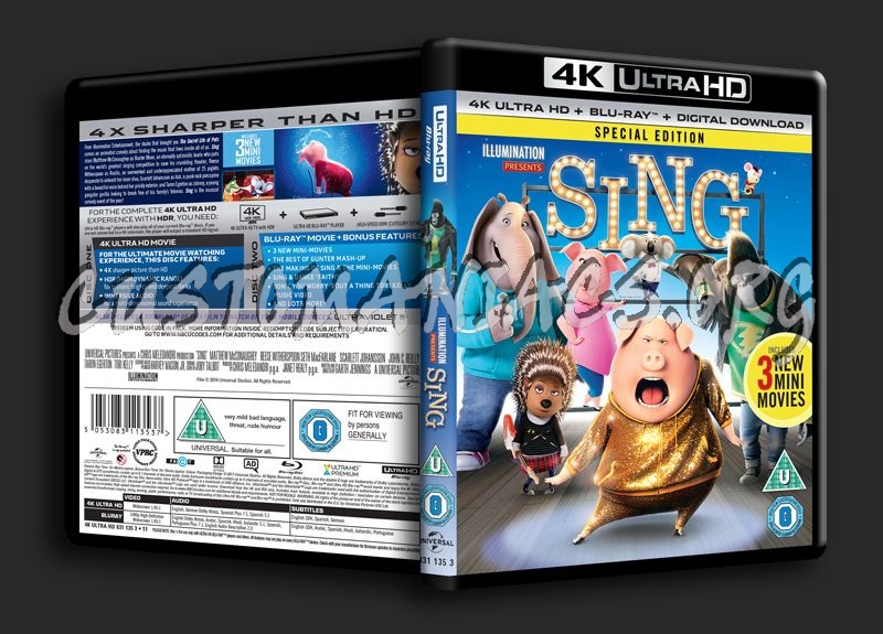 Sing 4K blu-ray cover