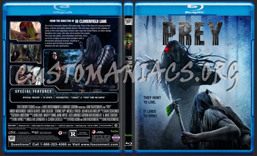 Prey (2022) blu-ray cover