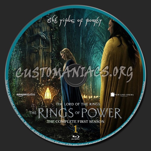 The Lord Of The Rings The Rings Of Power Season 1 blu-ray label