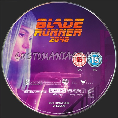 Blade Runner 2049 UHD blu-ray label