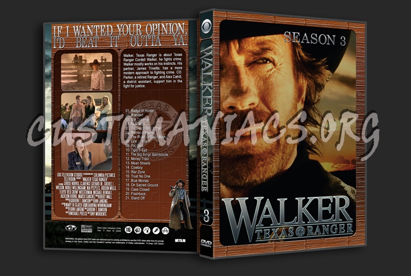Walker Texas Ranger Season 3 dvd cover