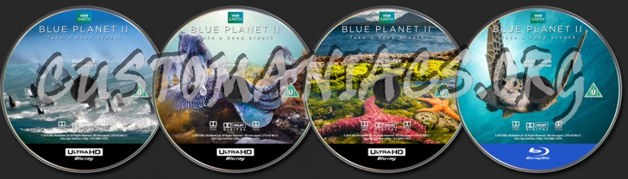 BBC - BLUE PLANET II UHD (4x Blu-ray) Disc Labels blu-ray label