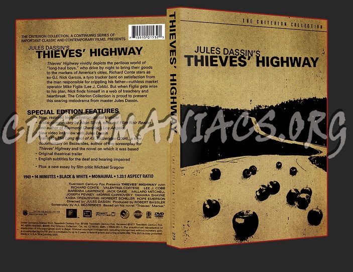 273 - Thieves' Highway dvd cover