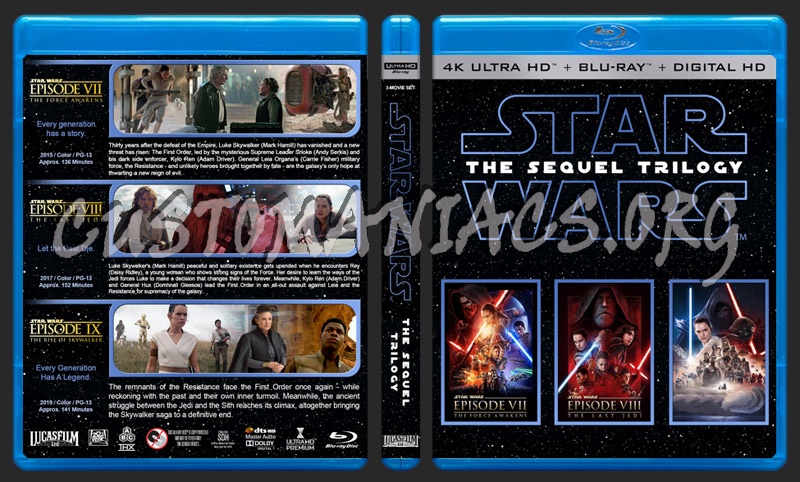 Star Wars - The Sequel Trilogy (4K) blu-ray cover