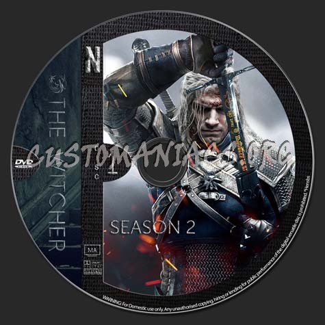The Witcher season 2 (3 disc set) dvd label