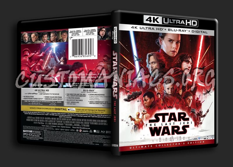 Star Wars The Last Jedi 4K blu-ray cover