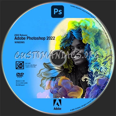 Adobe Photoshop 2022 Disc Label dvd label