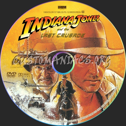 Indiana Jones and the Last Crusade dvd label - DVD Covers & Labels by ...