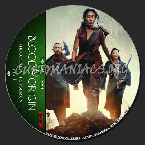 The Witcher Blood Origin Season 1 dvd label