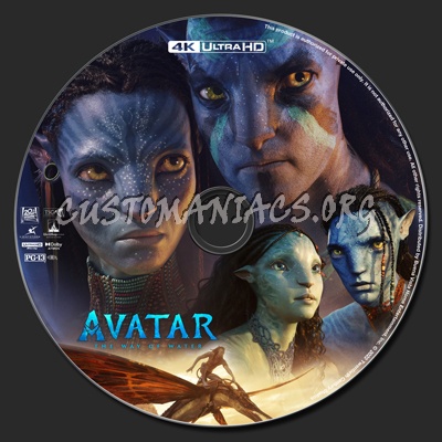 Avatar: The Way Of Water (aka Avatar 2) 4k blu-ray label