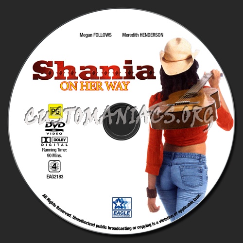 Shania - On Her Way dvd label