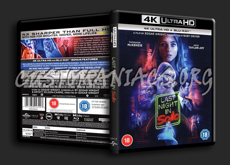 Last Night in Soho 4K blu-ray cover