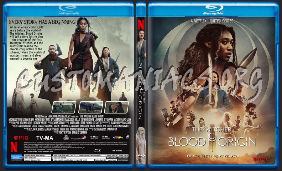 The Witcher Blood Origin Season 1 blu-ray cover