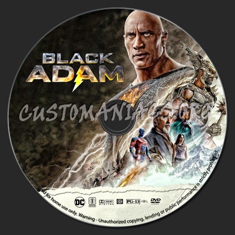 Black Adam dvd label