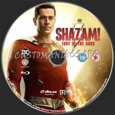 Shazam Fury of the Gods Blu-ray Label blu-ray label