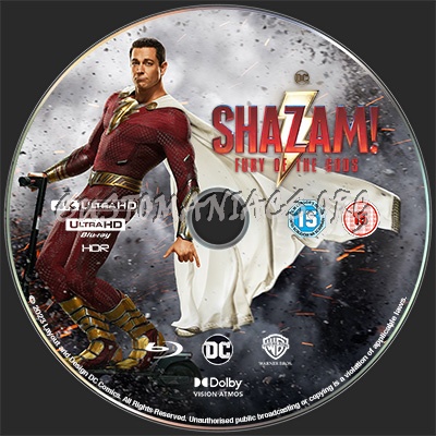 Shazam Fury of the Gods UHD Blu-ray Label blu-ray label