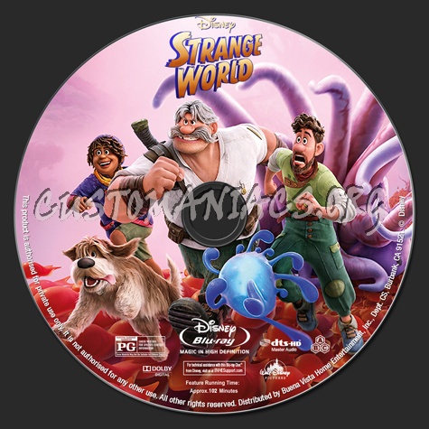 Strange World blu-ray label