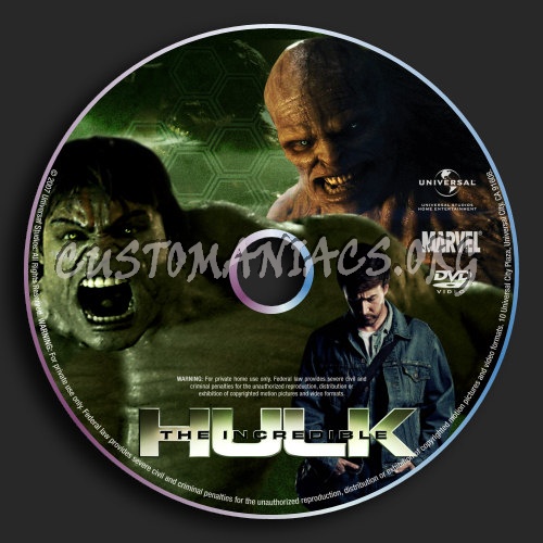 The Incredible Hulk dvd label