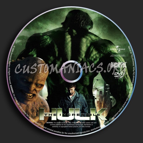 The Incredible Hulk dvd label