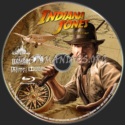 Indiana Jones and the Dial of Destiny Blu-ray Label blu-ray label