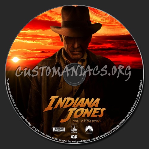 Indiana Jones Dial Of Destiny dvd label