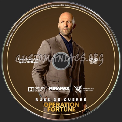 Operation Fortune Ruse de Guerre DVD Label (Jason Statham) dvd label