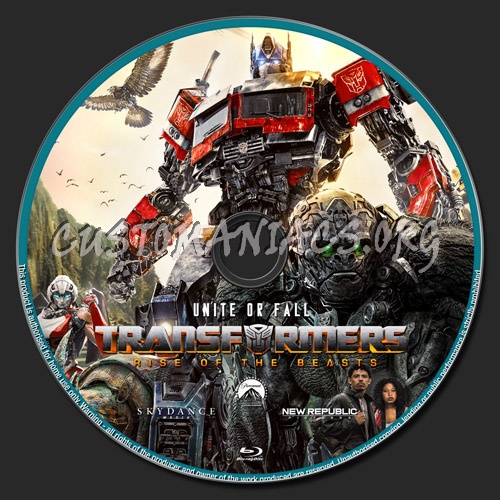 Transformers Rise Of The Beasts blu-ray label