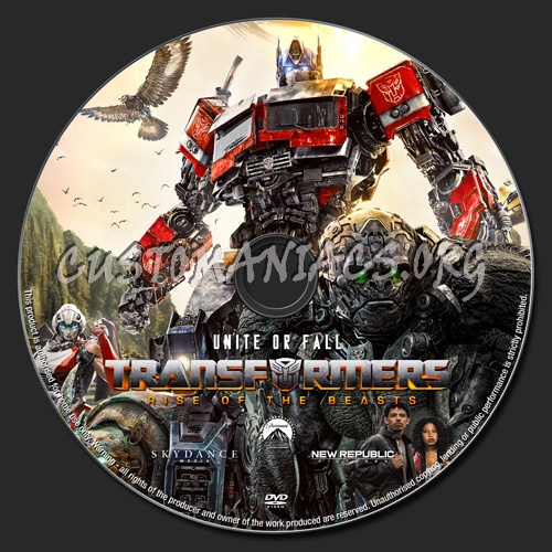 Transformers:Rise Of The Beasts (2023) dvd label