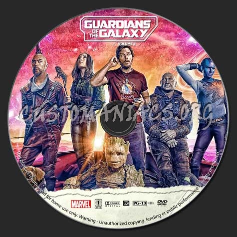 Guardians of the Galaxy Volume 3 dvd label