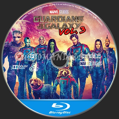 Guardians of the Galaxy Vol.3 2D blu-ray label