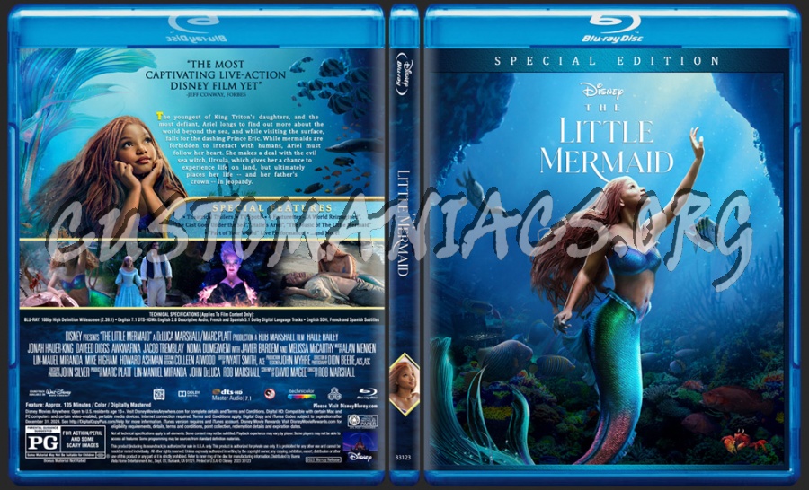 The Little Mermaid (2023) blu-ray cover