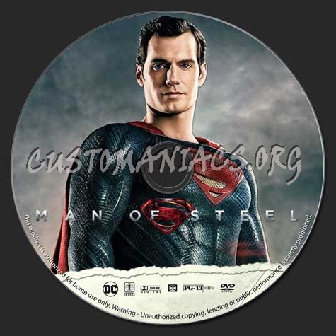 Man of Steel dvd label