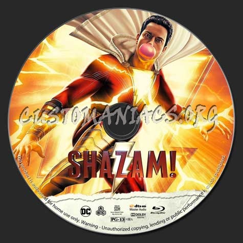 Shazam! blu-ray label