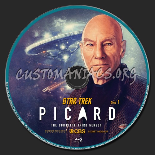 Star Trek Picard Season 3 blu-ray label