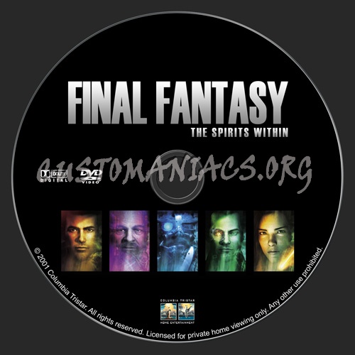 Final Fantasy - The Spirits Within dvd label