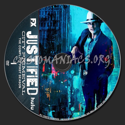 Justified City Primeval Season 1 dvd label