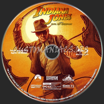 Indiana Jones and the Dial of Destiny blu-ray label