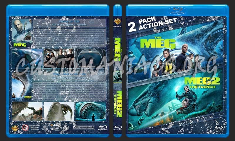 The Meg*/ Meg 2: The Trench Double Feature blu-ray cover