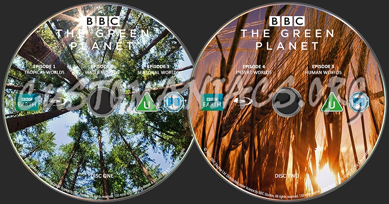 BBC The Green Planet Blu-ray Disc 1 + 2 blu-ray label