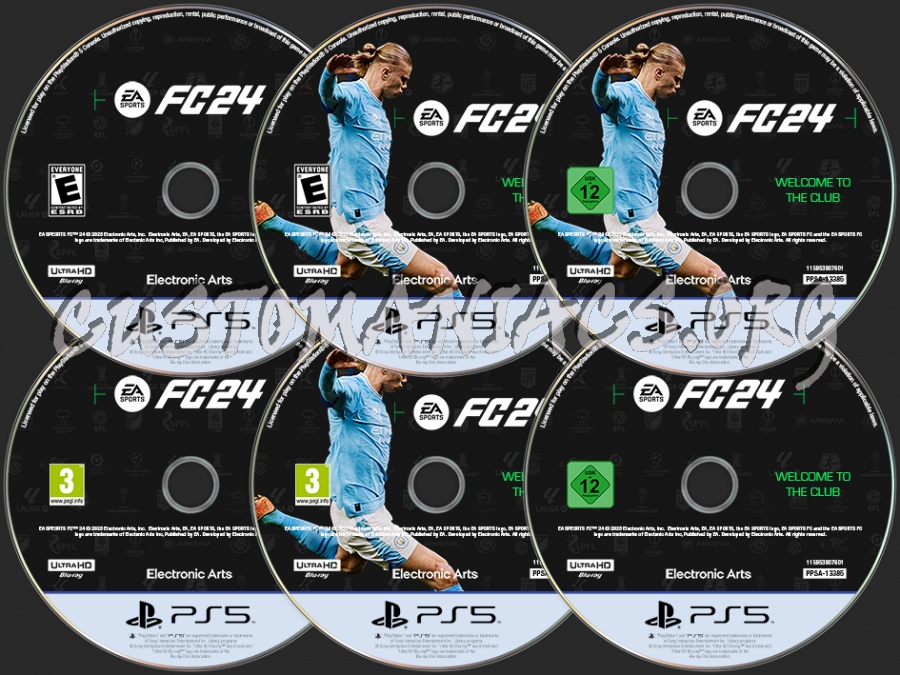 EA SPORTS FC 24 PS5 US-EU-DE Blu-ray Labels dvd label