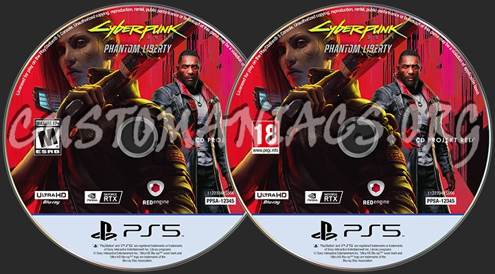 Cyberpunk 2077 - Phantom Liberty PS5 Blu-ray Disc Labels (EU-US) dvd label