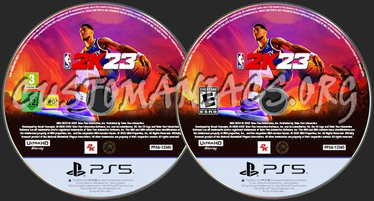 NBA 2K 23 (PS5) UHD Blu-ray Label (US - EU) dvd label