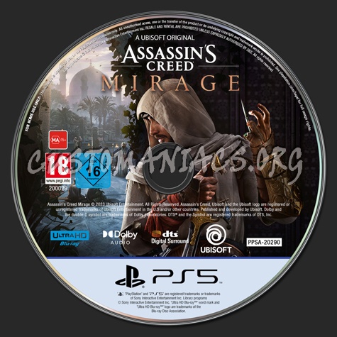 Assassin's Creed Mirage PS5 Disc Label v2 dvd label
