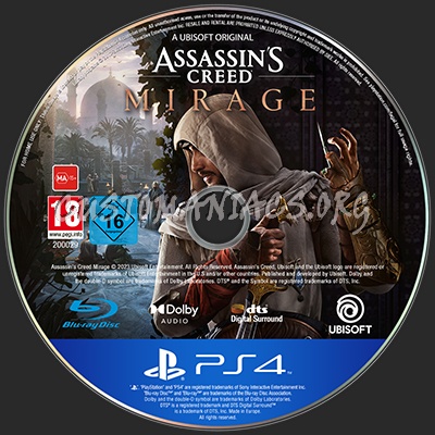 Assassin's Creed Mirage (EU) PS4 Disc Label v2 dvd label