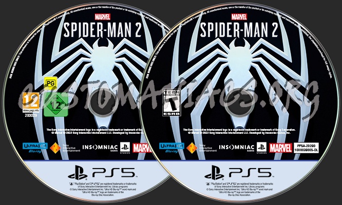 Marvel's Spider-Man 2 PS5 Disc Label (EU+US) dvd label