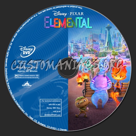 Elemental dvd label