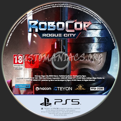 RoboCop - Rogue City Label (PS5) dvd label